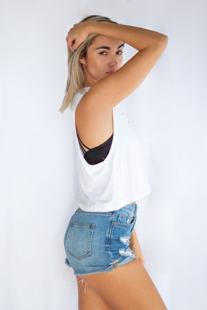 Cropped muscle T-shirt