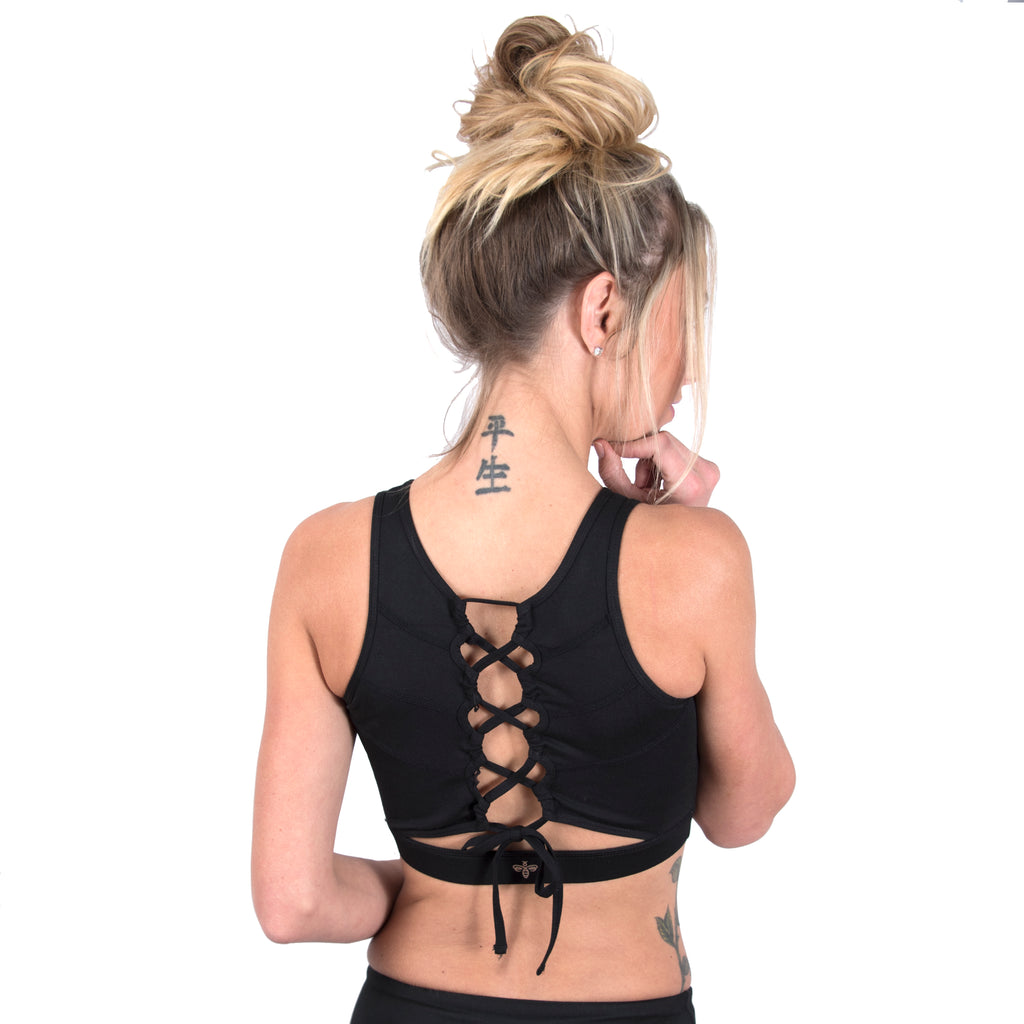 Night Moves lace up bra top